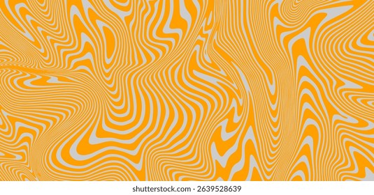 Abstract Trippy Psychedelic Texture. Y2k Geometric Orange Pattern. Vector Illustration