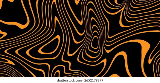 Abstract Trippy Psychedelic Texture. Y2k Geometric Orange or yellow Pattern. Vector Illustration