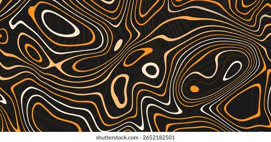 Abstract Trippy Psychedelic Texture. Y2k Geometric Orange or yellow Pattern. Vector Illustration