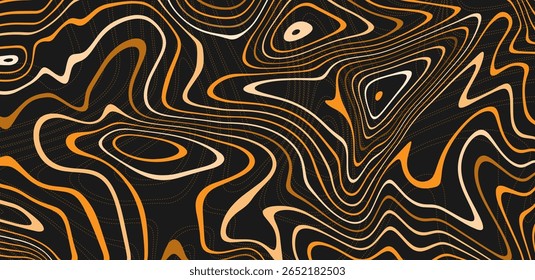 Abstract Trippy Psychedelic Texture. Y2k Geometric Orange or yellow Pattern. Vector Illustration