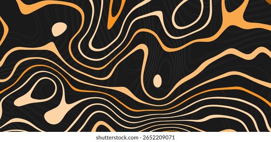 Abstract Trippy Psychedelic Texture. Y2k Geometric Orange or yellow Pattern.