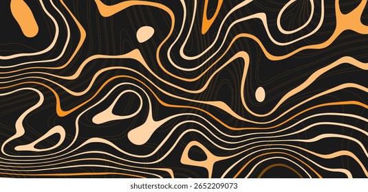 Abstract Trippy Psychedelic Texture. Y2k Geometric Orange or yellow Pattern.