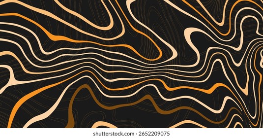 Abstract Trippy Psychedelic Texture. Y2k Geometric Orange or yellow Pattern.