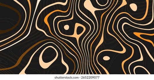 Abstract Trippy Psychedelic Texture. Y2k Geometric Orange or yellow Pattern.