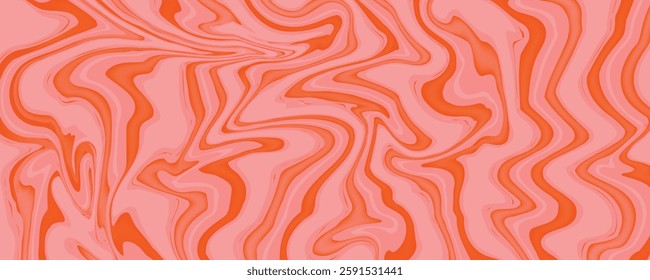 Abstract Trippy Wavy Swirl Red Background