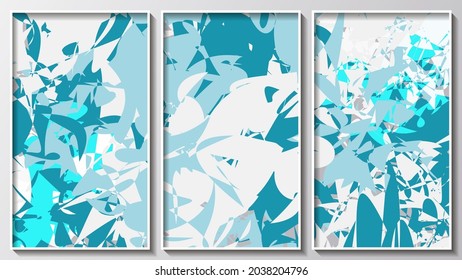 abstract triptych in light colors. bright colorful postcard, banner, poster, background for your projects. vector