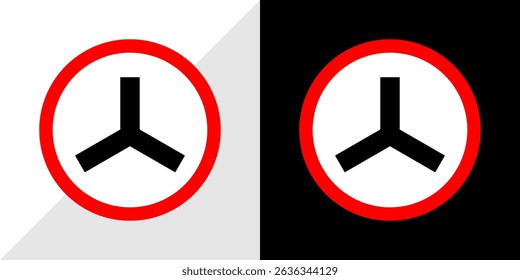 Abstract Triskelion Symbol Circular Design in Red and Black