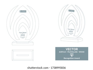 Abstract Trophy Vector Template, Business Trophy Distinction Award, Employee Recognition Trophy Award