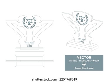 Abstract Trophy Vector Template, Business Trophy Distinction Award, Employee Recognition Trophy Award