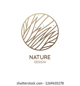 Abstract tropic plant logo template. Vector emblem floral tree. Simple minimal badge for design of natural products, flower shop, cosmetics and ecology concepts, health, spa and yoga Center.