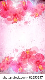 Abstract tropical background. Hibiscus flower for design.