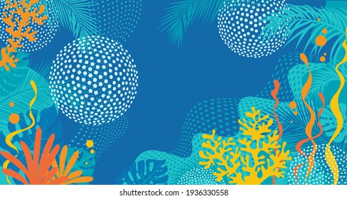 Resumen del fondo tropical con hojas de palma. Mejor oferta en el contexto de promoción de la venta en verano