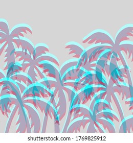 Abstract tropical background with palm tree-vector illustration