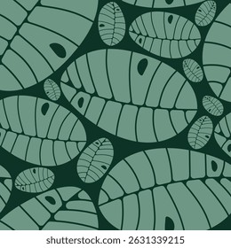 Abstract tropical banana leaves seamless pattern for wallpaper, interior decor and modern wall design in green tones. Vector illustration