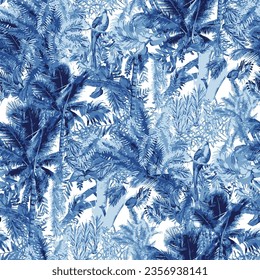 Abstract tropical blue frost design