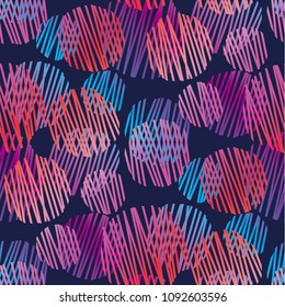 Abstract tropical color geometric seamless pattern. Geometry violet and pink design element. Night light simple elegant stock vector illustration for background, wrapping paper, fabric.

