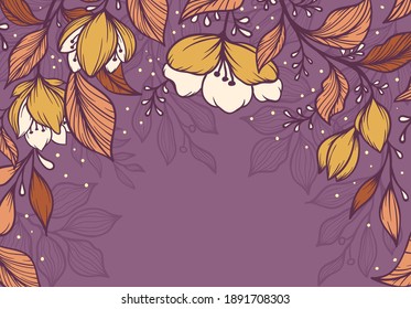 Abstract tropical floral art background
