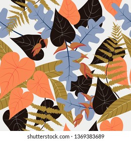 Abstract tropical floral surface pattern background vector