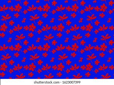 Abstract tropical flower pattern with texture and navy background