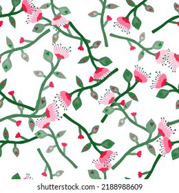 Resumen del patrón de flor tropical sin soldadura. Papel mural de flores botánicas de decoración. Plantas contemporáneas adorno interminable. Diseño sencillo para tela, impresión textil, papel envolvente, cubierta