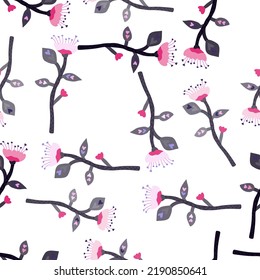 Resumen del patrón de flor tropical sin soldadura. Papel mural de flores botánicas de decoración. Plantas contemporáneas adorno interminable. Diseño sencillo para tela, impresión textil, papel envolvente, cubierta