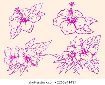 Abstract of tropical flowers vector for card, illustration, decoration