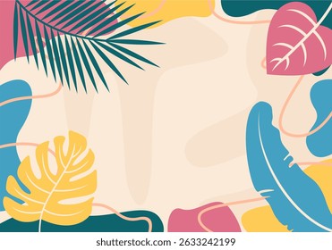 Abstract Tropical Foliage Leaves Background