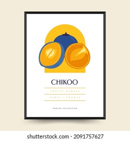 Abstract tropical fruits posters template. Modern trendy minimal style. Hand drawn design for wallpaper, wall decor, print, postcard, cover, template, banner. 