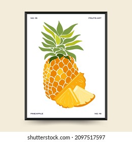 Abstract tropical fruits posters template. Modern trendy minimal style. Hand drawn design for wallpaper, wall decor, print, postcard, cover, template, banner. 