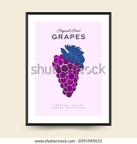 Abstract tropical fruits posters template. Modern trendy minimal style. Hand drawn design for wallpaper, wall decor, print, postcard, cover, template, banner. 