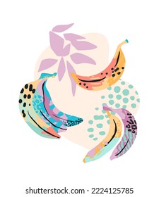 Abstract tropical illustration. Isolated design for tshirt, posters, covers, cards, interior decor and other use.