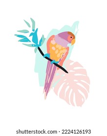 Abstract tropical illustration. Isolated design for tshirt, posters, covers, cards, interior decor and other use