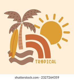 abstract tropical island vector illustration