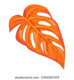 Abstract tropical leaf. Artistic monstera palm leaf colorful design. Great for seasonal prints.