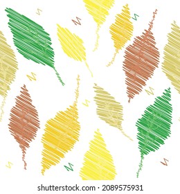 abstract tropical leaf in autumn seamless for fabric pattern