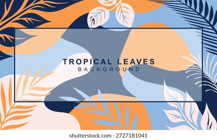 Fundo abstrato da bandeira em branco da folha tropical