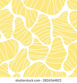 Abstract Tropical Leaf Seamless Pattern – Buttercream Yellow
