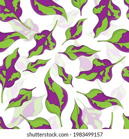Abstract tropical leaf vector seamless repeat pattern.