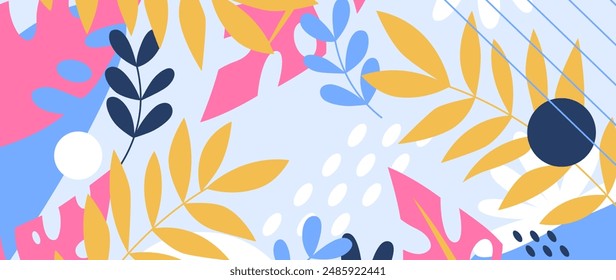 Abstract tropical leaves background vector design in eps 10