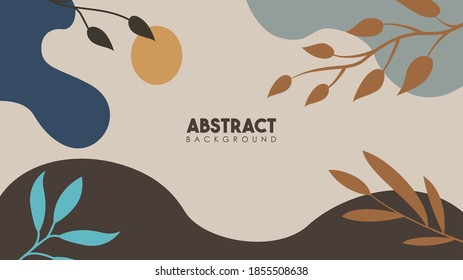 Abstract tropical leaves elements flower poster background