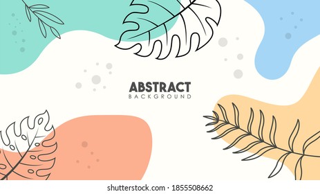 Abstract tropical leaves elements flower poster background