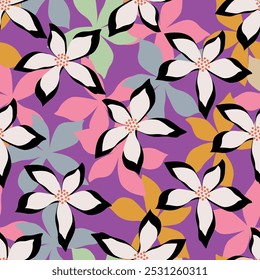 Abstract tropical leaves pattern.Vector design for fashion prints and backgrounds