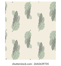 Abstrato Tropical Folhas Sem Costura Padrão - Botânica Natureza Fundo