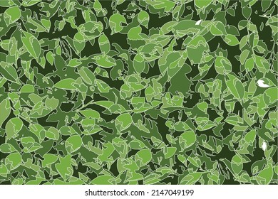 Abstract tropical leaves with stroke, texture for fabric, wrap paper poster background