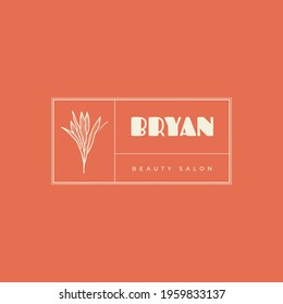 Abstract  Tropical Logo Flowers Vector Signs or Logo Templates. Retro Floral Illustration with Classy Typography. Feminine Logo. Modern Logo Template for florist, fashion blogger, design studio.