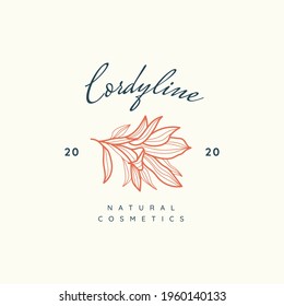 Abstract  Tropical Logo Flowers Vector Signs or Logo Templates. Retro Floral Illustration with Classy Typography. Feminine Logo. Modern Logo Template for florist, fashion blogger, design studio.