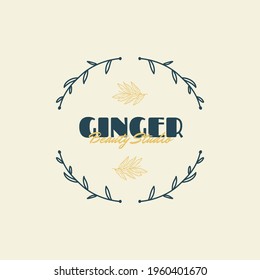 Abstract  Tropical Logo Flowers Vector Signs or Logo Templates. Retro Floral Illustration with Classy Typography. Feminine Logo. Modern Logo Template for florist, fashion blogger, design studio.