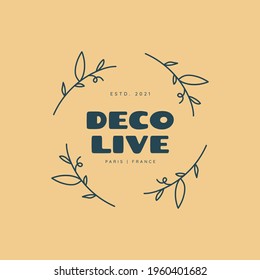 Abstract  Tropical Logo Flowers Vector Signs or Logo Templates. Retro Floral Illustration with Classy Typography. Feminine Logo. Modern Logo Template for florist, fashion blogger, design studio.