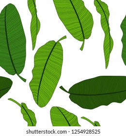 Abstract tropical palm  leaf seamless pattern background. Vector Illustration EPS10