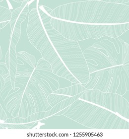 Abstract tropical palm  leaf seamless pattern background. Vector Illustration EPS10